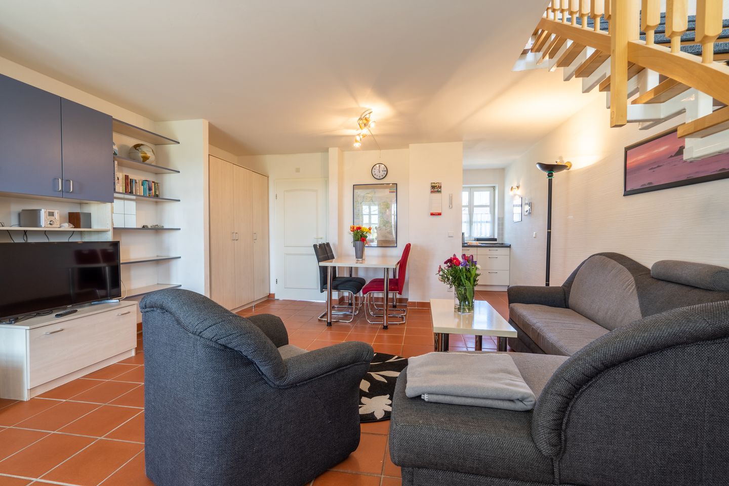 Feriendorf Rugana Klassik Ferienwohnung mit 2 Schlafzimmern und Terrasse (C50) Insel Rügen - Wohnzimmer