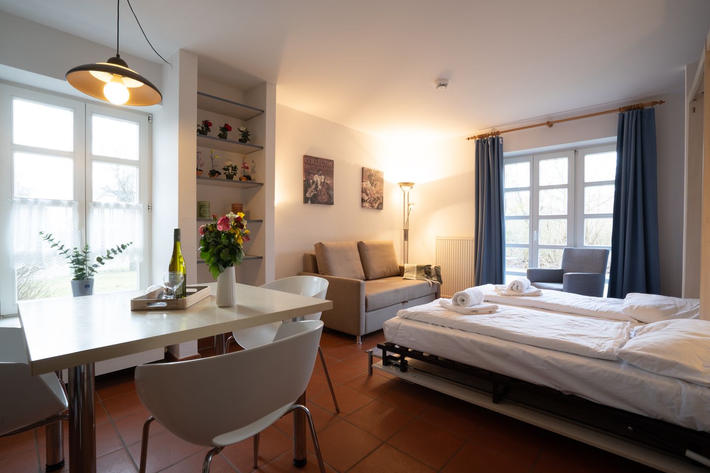 Feriendorf Rugana Komfort 1-Raum Ferienwohnung mit Terrasse (B24) Insel Rügen - Bett