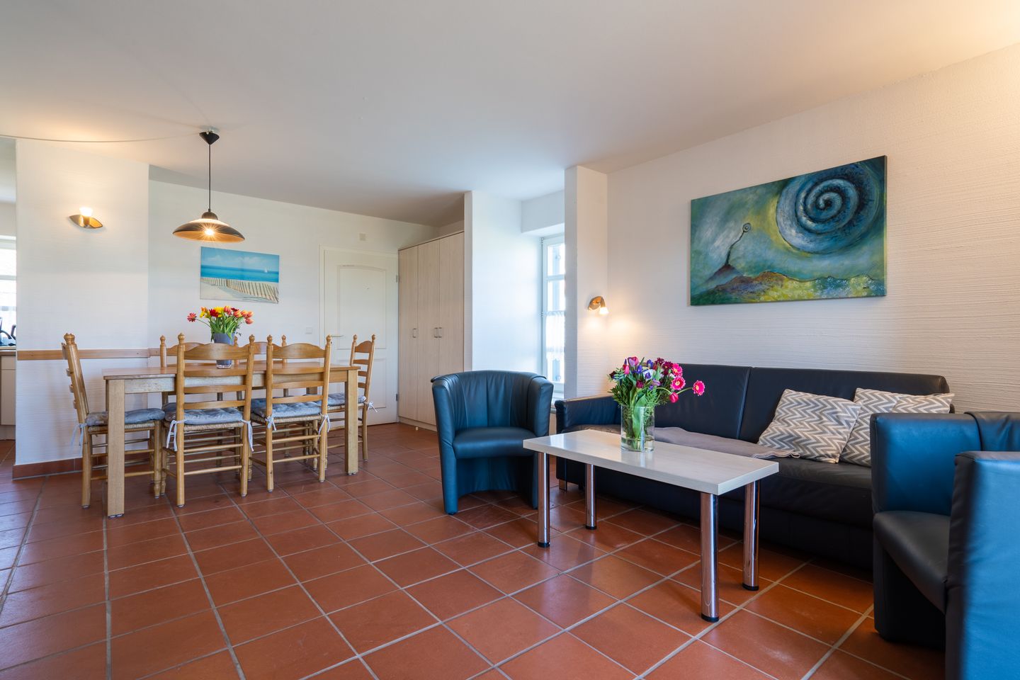 Feriendorf Rugana Klassik Ferienwohnung mit 2 Schlafzimmern und Terrasse (C54) Insel Rügen - Wohnzimmer