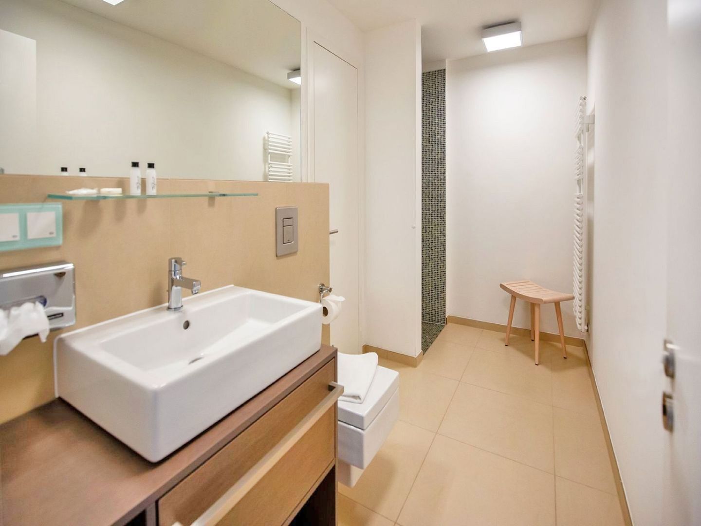 Dünenresidenz Prora Skysuite mit Meerblick, 1 Schlafzimmer und Dachterrasse (NP/508) Insel Rügen - Badezimmer