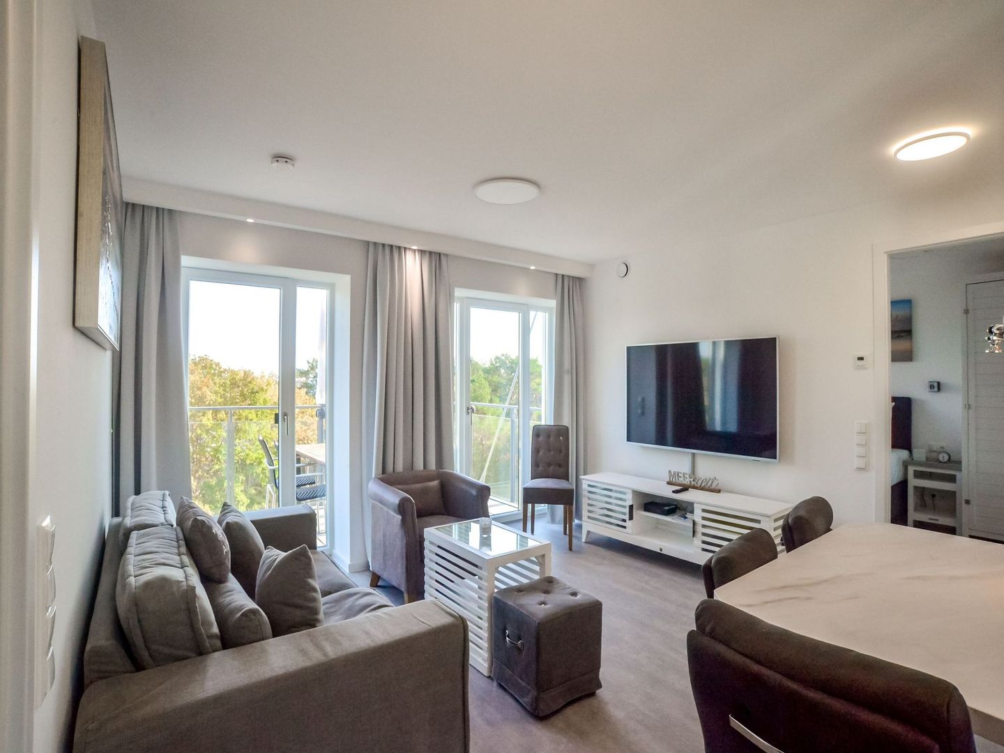 Dünenresidenz Prora Proradies Sonnendeck SkySuite (B3/5.4) Insel Rügen - Wohnzimmer