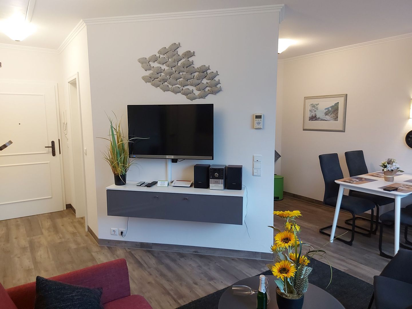 Dünenpark Binz Komfort Ferienwohnung mit 1 Schlafzimmer und Balkon im Dachgeschoss (270) Insel Rügen - Wohnzimmer