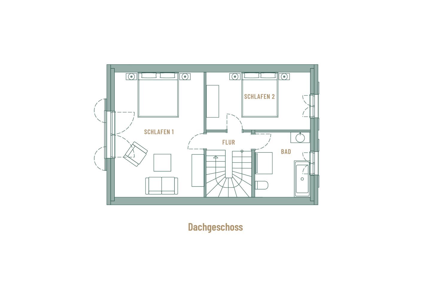 Superior Reetdachvilla mit 2 Schlafzimmern und Kamin (E28) - Grundriss