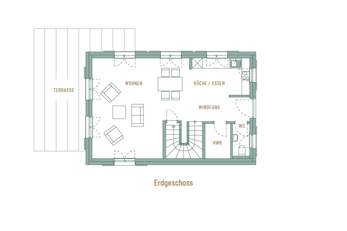 Superior Reetdachvilla mit 2 Schlafzimmern und Kamin (E28) - Grundriss