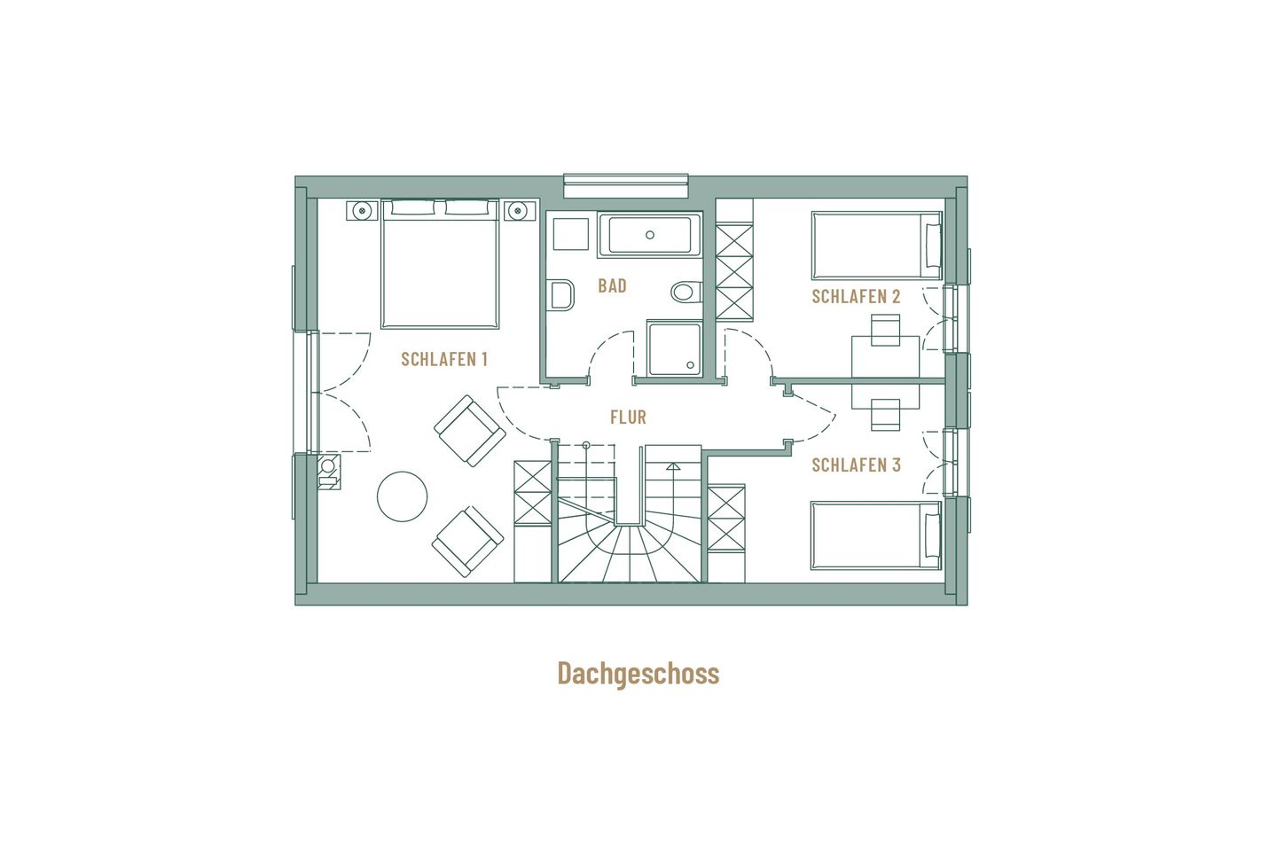 Premium Reetdachvilla mit 3 Schlafzimmern, Sauna und Kamin (E15) - Grundriss