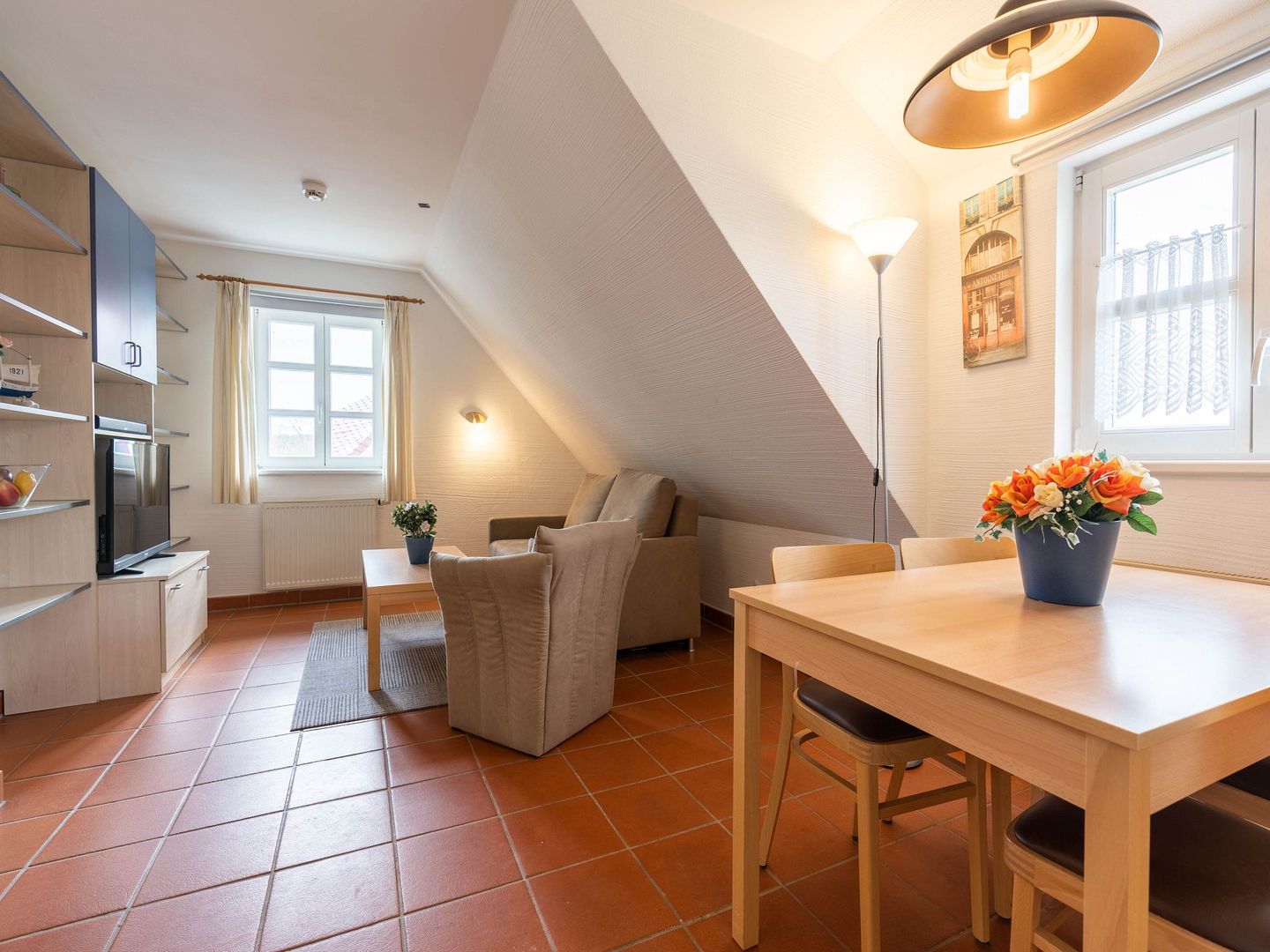 Feriendorf Rugana Gemütliche Komfort Ferienwohnung mit 1 Schlafzimmer (C03) Insel Rügen - Wohnzimmer