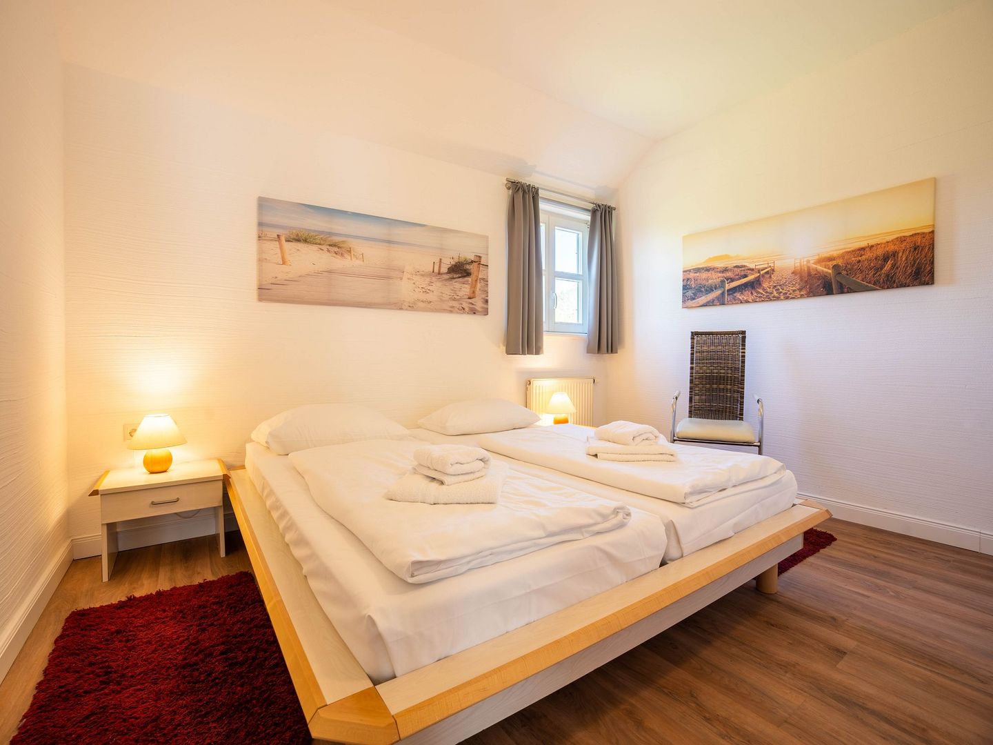 Feriendorf Rugana Komfort Ferienwohnung mit 2 Schlafzimmern und Terrasse (A63) Insel Rügen - Schlafzimmer