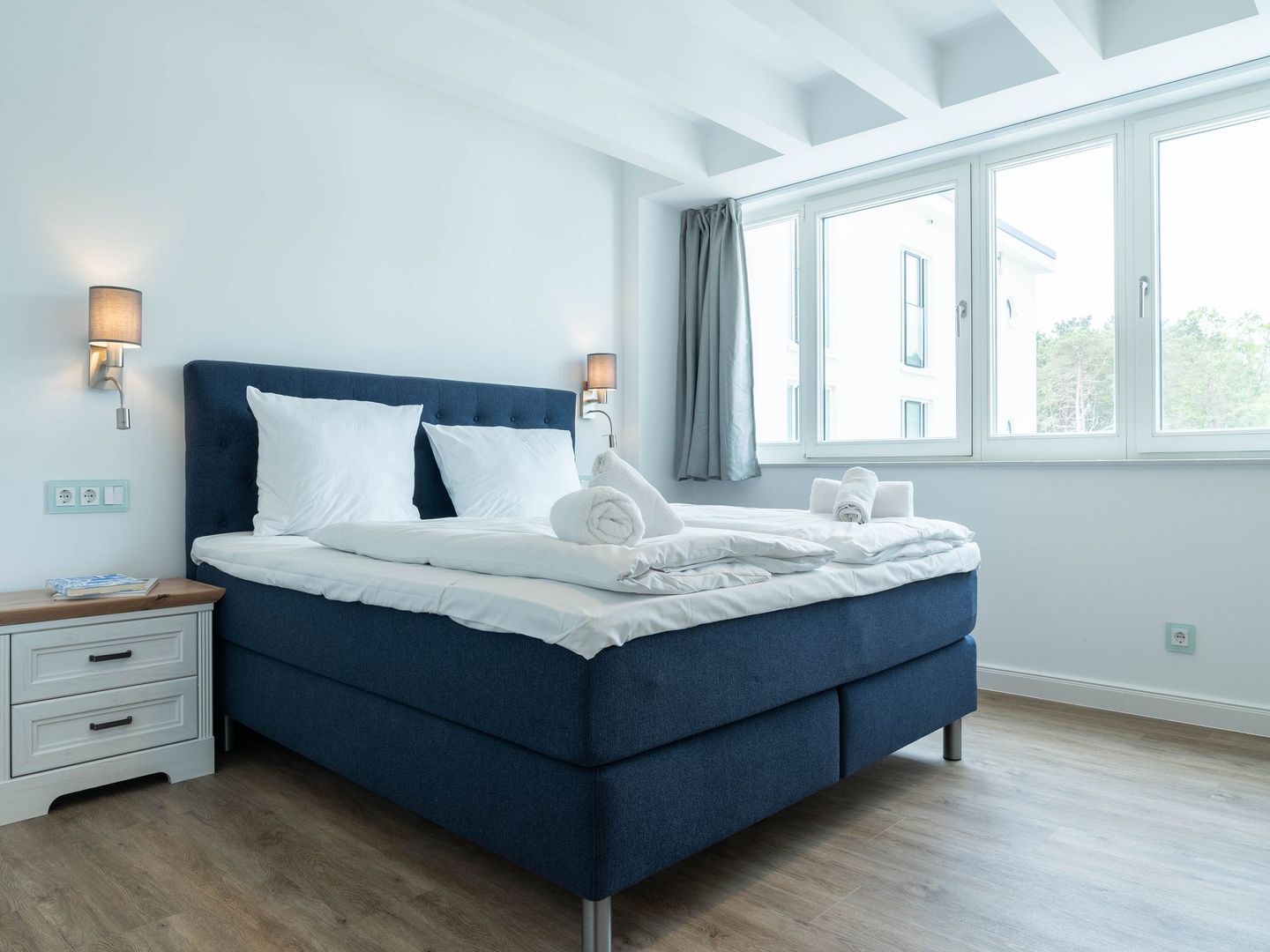 Dünenresidenz Prora SkySuite mit Meerblick und Dachterrasse, 2 Schlafzimmer (B3/5.2) Insel Rügen - Schlafzimmer