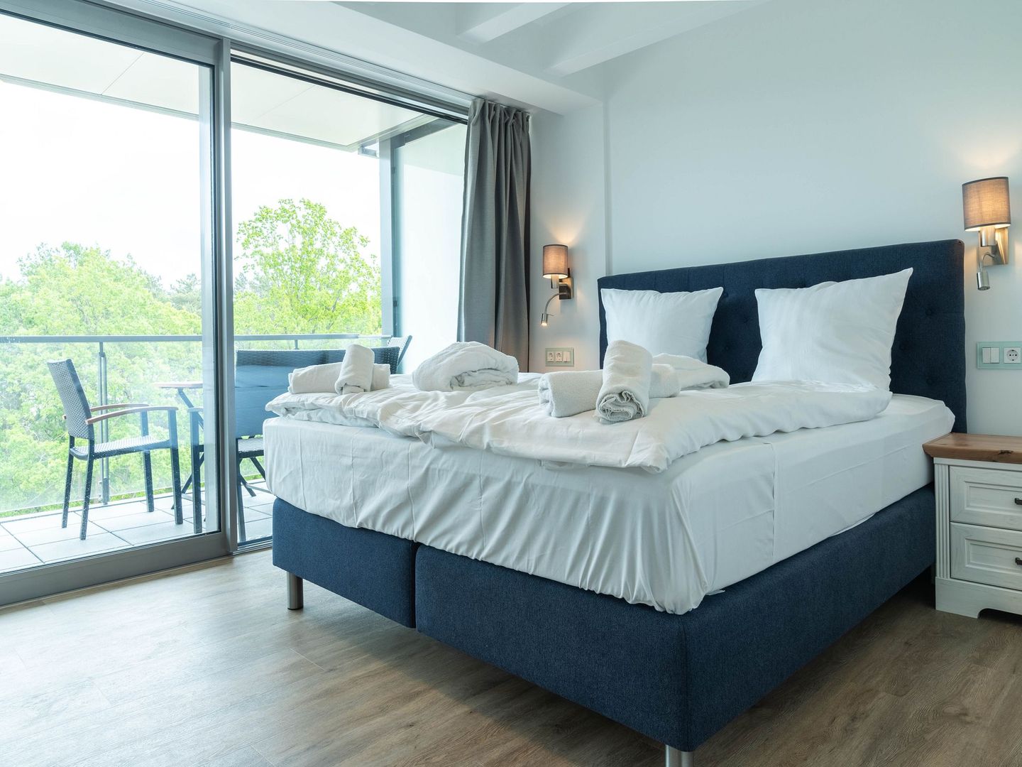 Dünenresidenz Prora SkySuite mit Meerblick und Dachterrasse, 2 Schlafzimmer (B3/5.2) Insel Rügen - Schlafzimmer