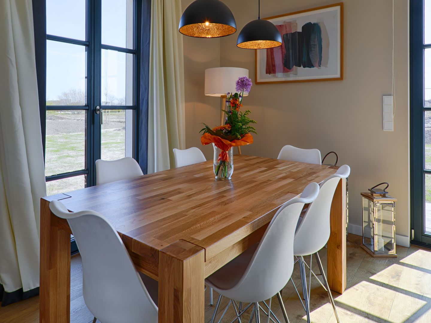 Premium Reetdachvilla mit 3 Schlafzimmern, Sauna und Kamin (F23) - Wohnzimmer