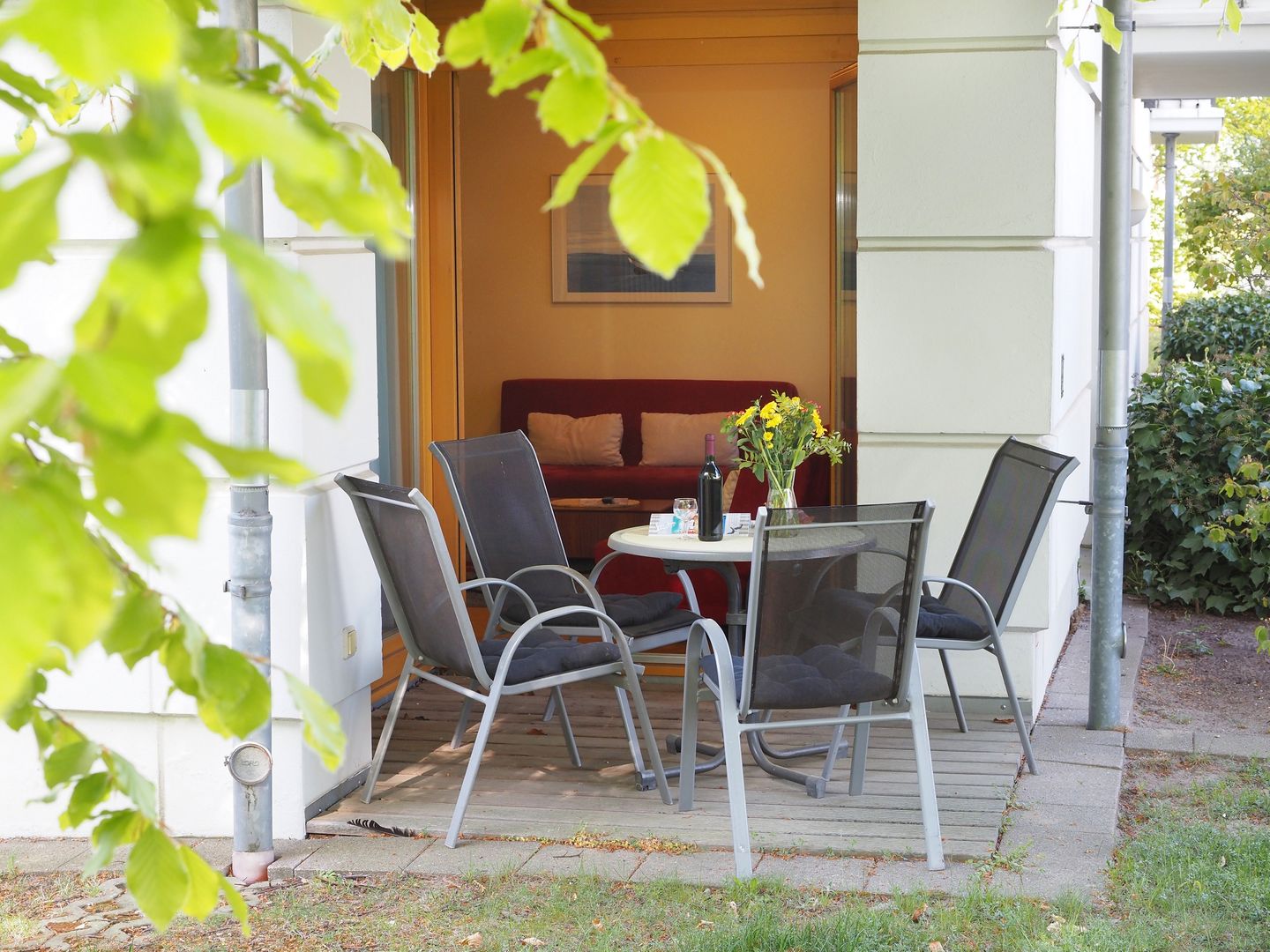 Kaiservillen Heringsdorf Ferienwohnung mit 1 Schlafzimmer und Terrasse (D104) Insel Usedom - Terrasse