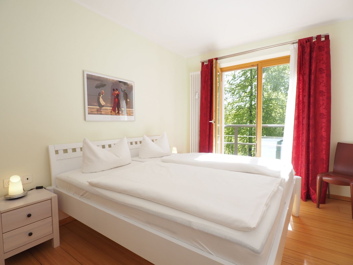 Kaiservillen Heringsdorf Ferienwohnung mit 1 Schlafzimmer und Balkon (D124) Insel Usedom - Schlafzimmer