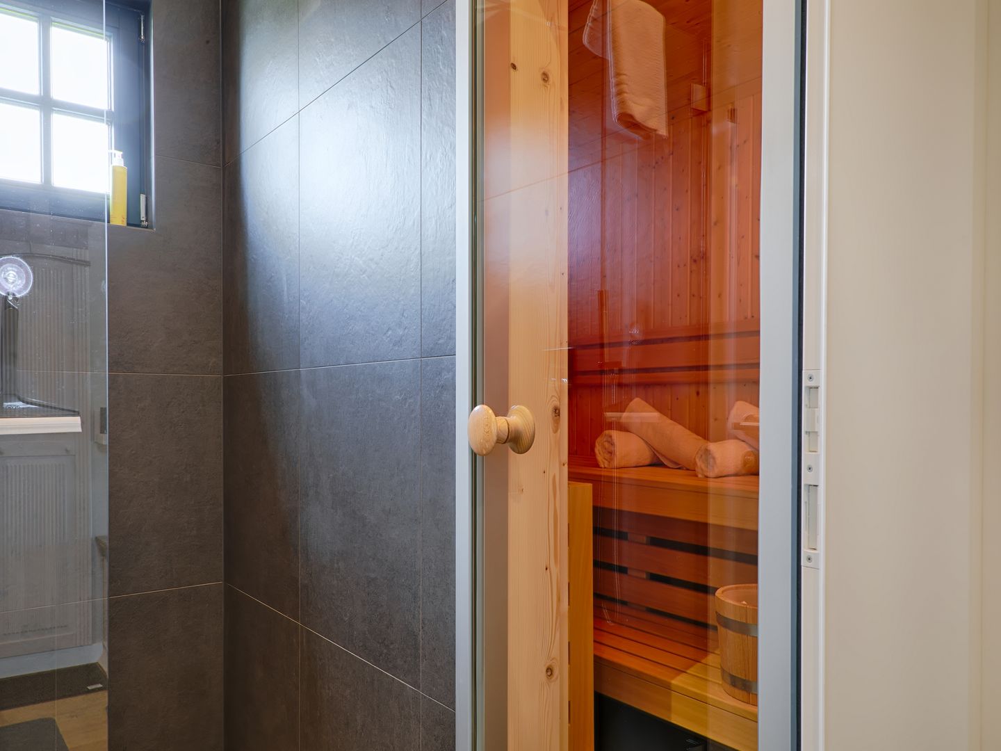 Premium Reetdachvilla mit 3 Schlafzimmern, Sauna und Kamin (F28) - Sauna