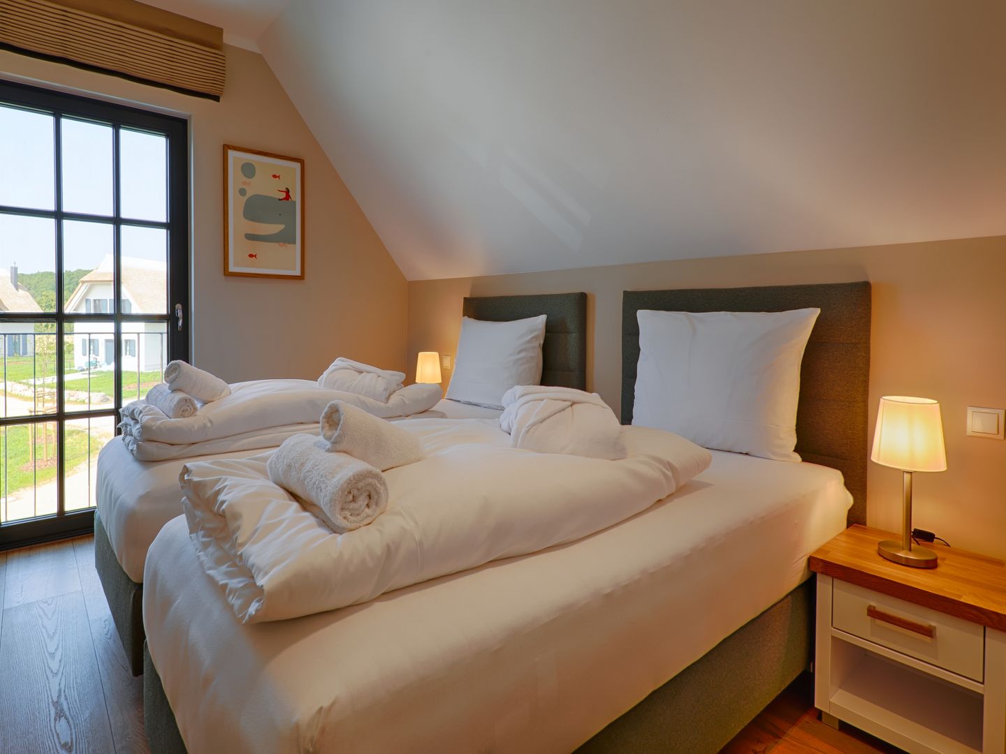 Luxus Reetdachvilla mit 3 Schlafzimmern, Sauna und Kamin (F22) - Schlafzimmer