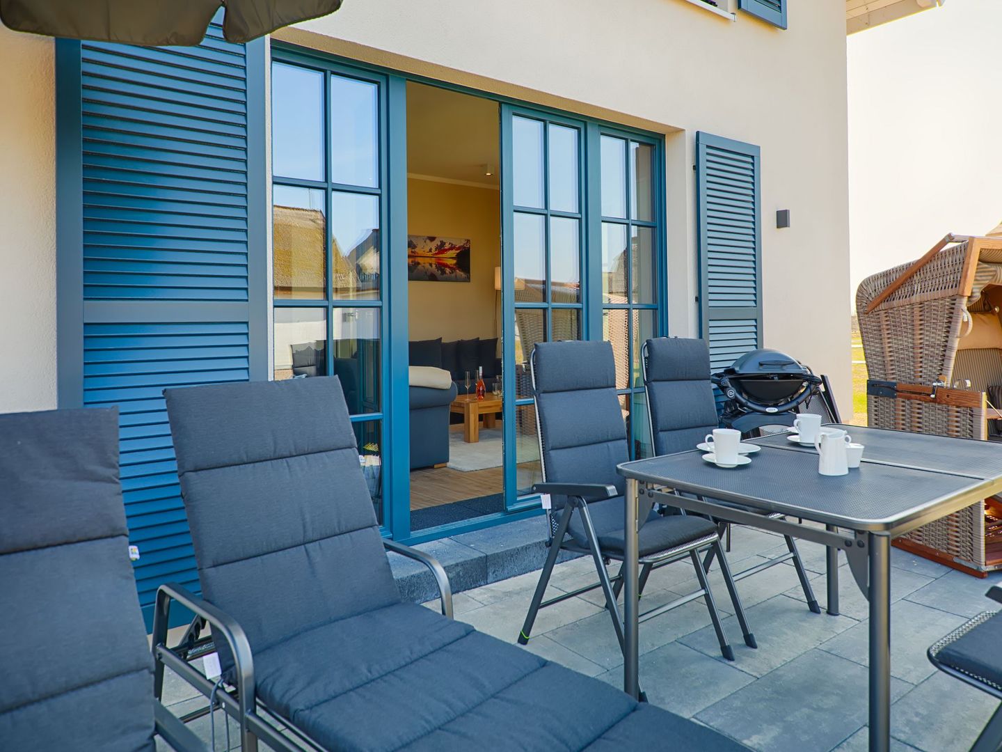 Luxus Reetdachvilla mit 3 Schlafzimmern, Sauna und Kamin (F18) - Terrasse