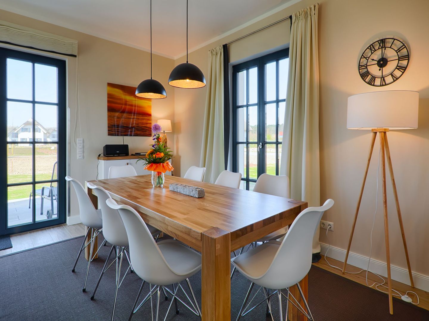 Luxus Reetdachvilla mit 3 Schlafzimmern, Sauna und Kamin (F18) - Wohnzimmer