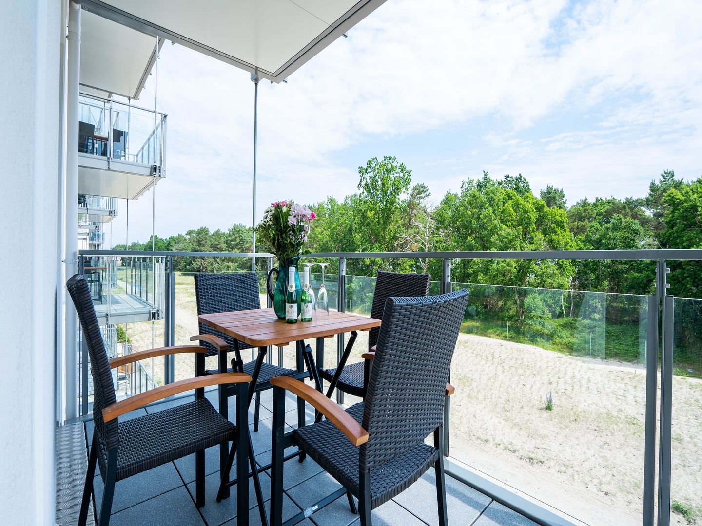 Dünenresidenz Prora Ferienwohnung mit 2 Schlafzimmern und Balkon (B3/3.3) Insel Rügen - Balkon