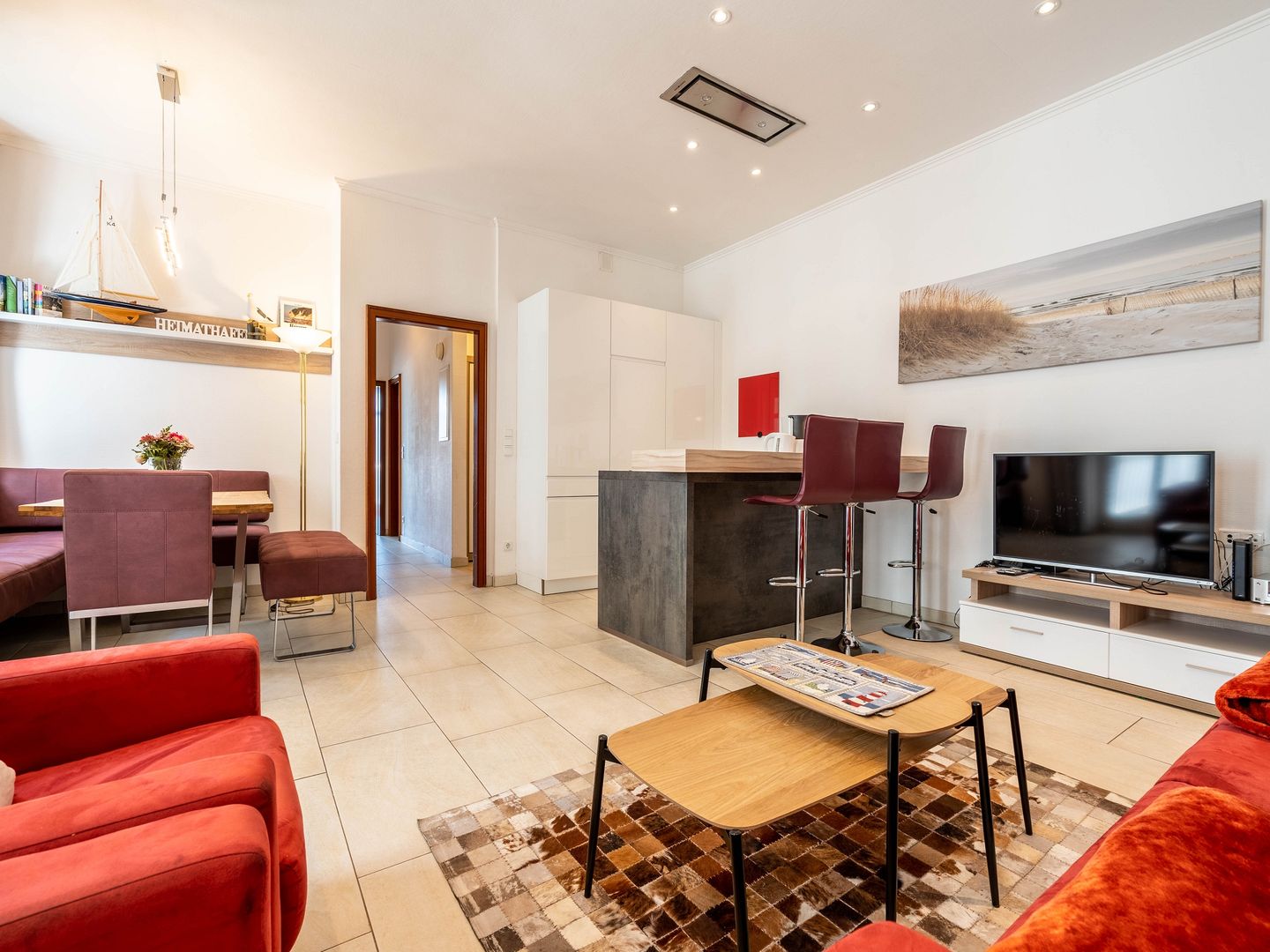 Strandvillen Binz Ferienwohnung mit 2 Schlafzimmern und Balkon (SV/756) Insel Rügen - Wohnzimmer