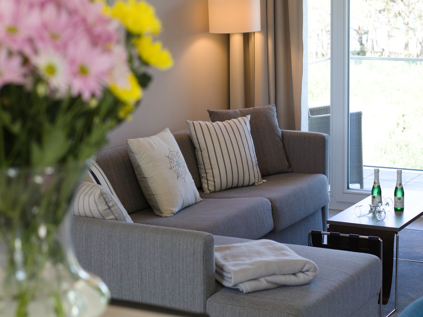 Dünenresidenz Prora Ferienwohnung mit Meerblick, 2 Schlafzimmern und Balkon (NP/307) Insel Rügen - Wohnzimmer