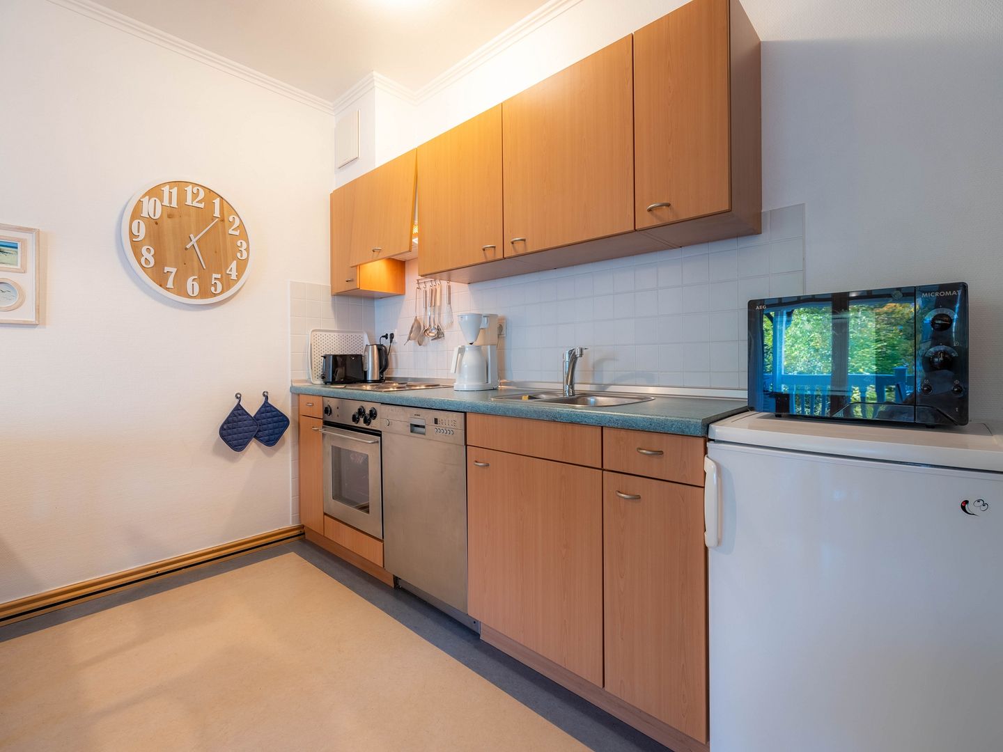 Dünenpark Binz Komfort Ferienwohnung mit 1 Schlafzimmer und Balkon im Obergeschoss (107) Insel Rügen - Küche / Küchenzeile