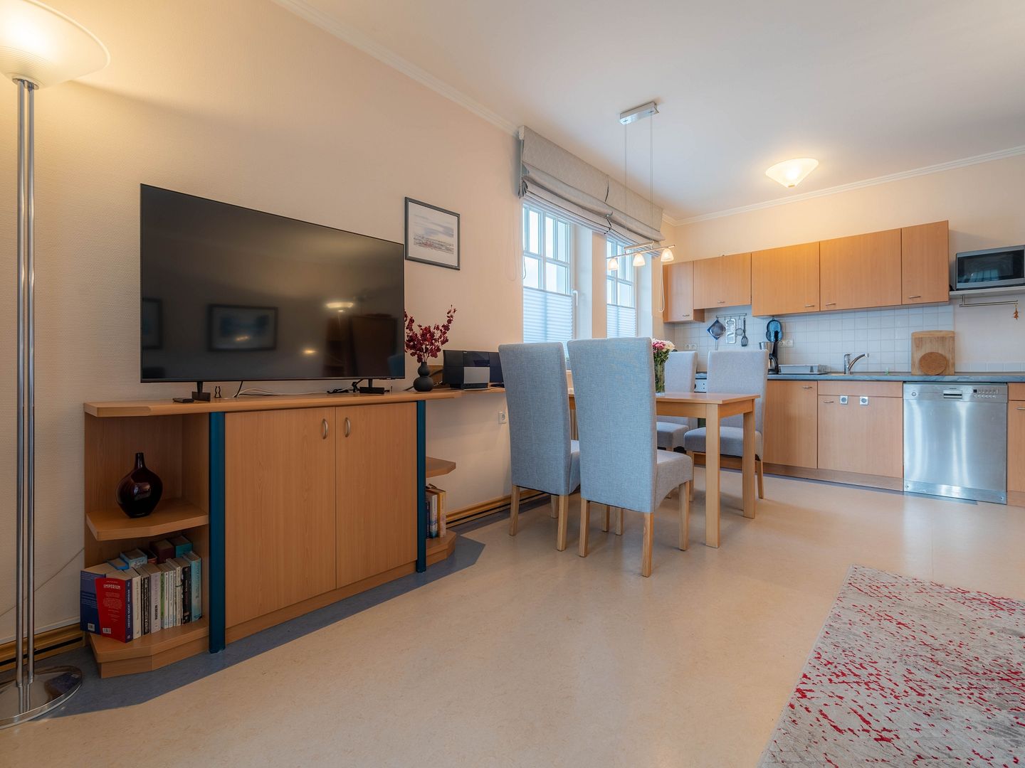 Dünenpark Binz Komfort Ferienwohnung mit 1 Schlafzimmer und Balkon im Obergeschoss (241) Insel Rügen - Wohnzimmer