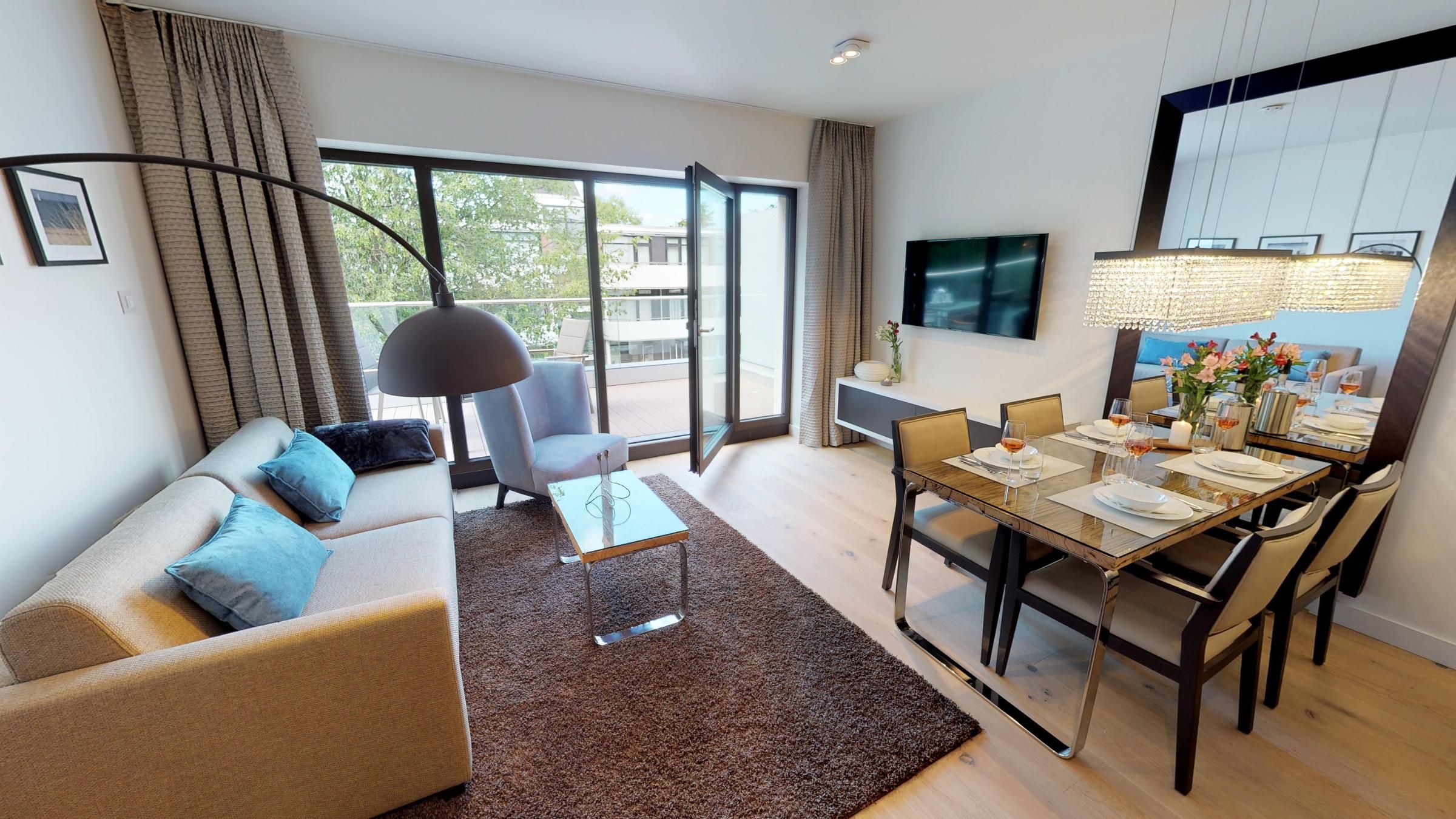 Strandnahe, luxuriöse Ferienwohnung mit Balkon & Sauna - Hundefreundlich