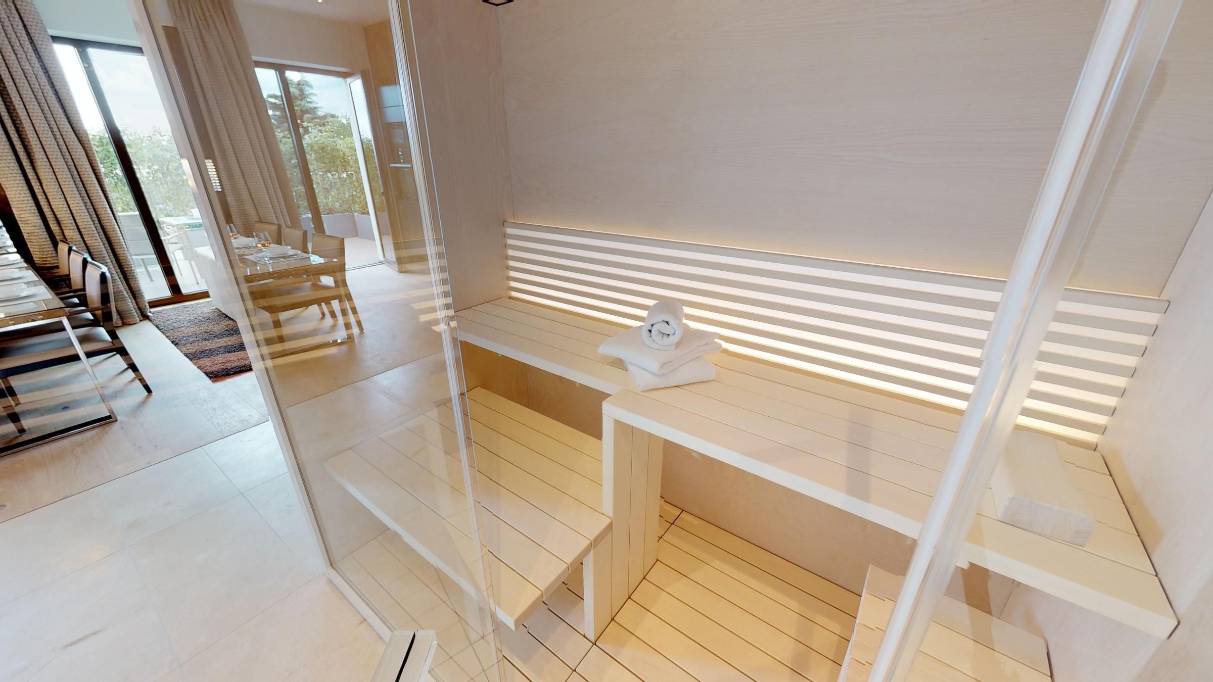 Luxus Ferienpenthouse mit Sauna und Balkon und Sauna in Strandlage