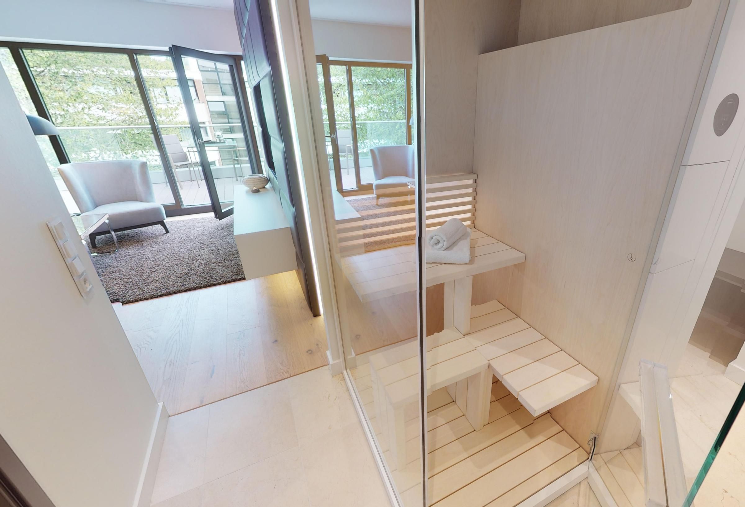 Strandnahe, luxuriöse Ferienwohnung mit Balkon & Sauna - Hundefreundlich