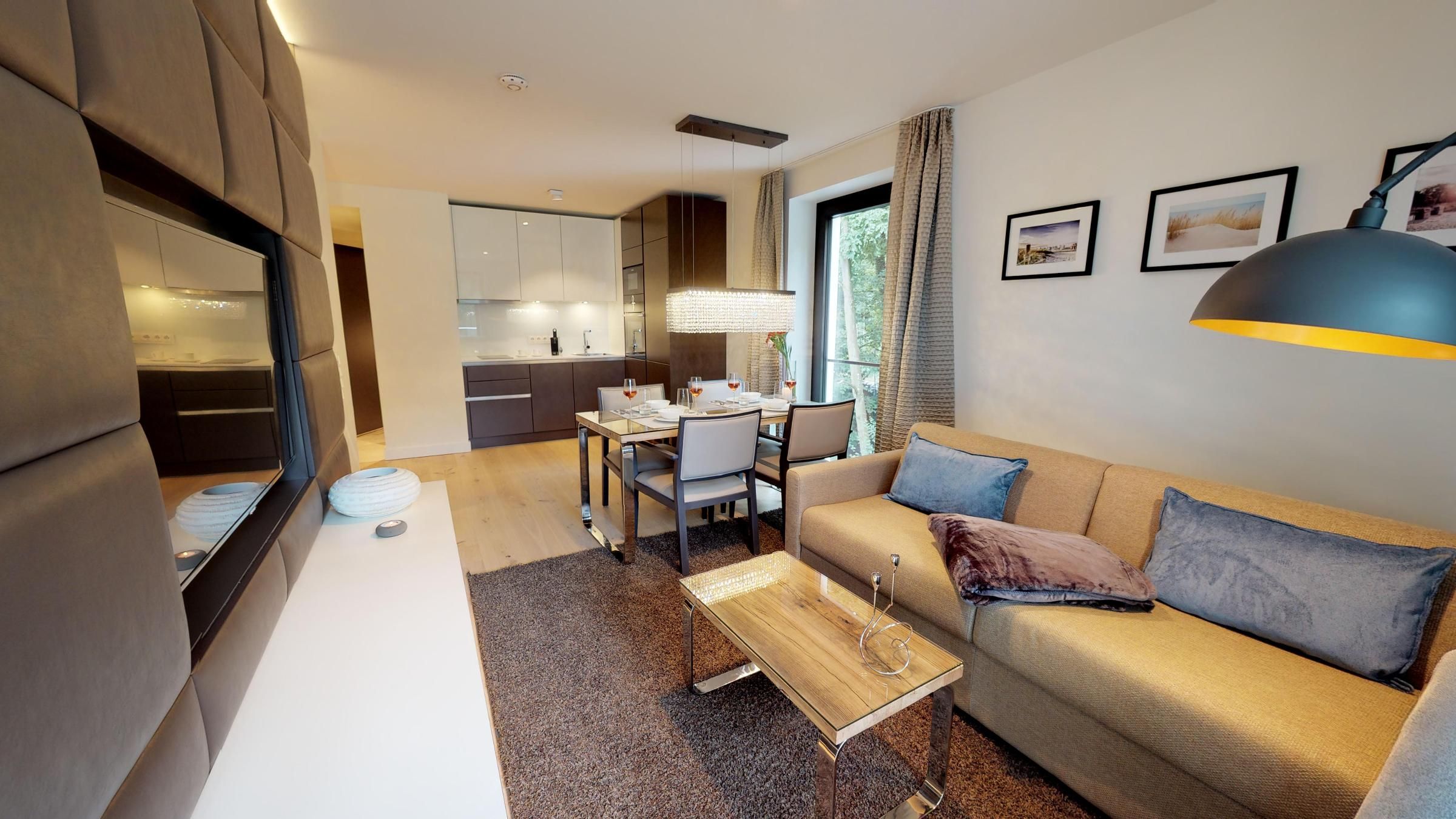 Luxusapartment mit eigener Sauna & Sonnenbalkon – nur Minuten vom Strand entfernt