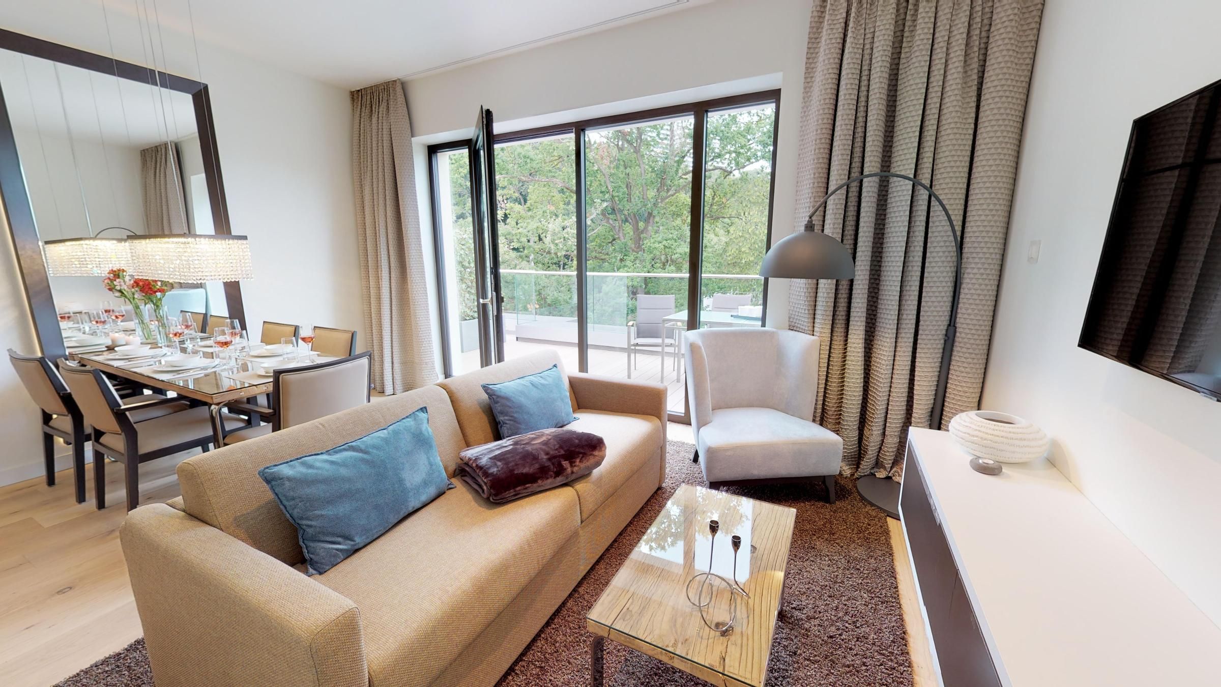 Großes Luxusapartment mit eigener Sauna für 5 Personen