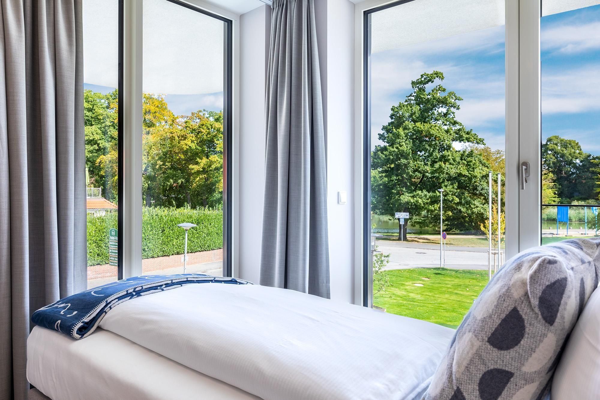 Blick vom Schlafzimmer auf die Grüne