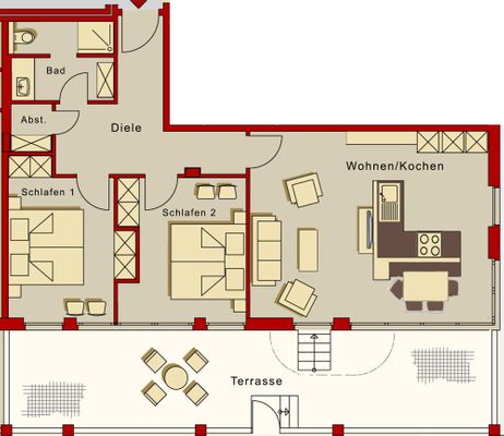 Foto 12 Ferienwohnung Ostfriesland Norderney Düsseldorfer Hof Wohnung A3 / NeyLoft (Objekt 81980) suchen
