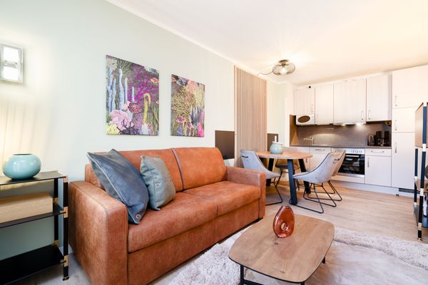 Beach Apartment 3 mit Balkon, Gemeinschaftssauna und Grillplatz