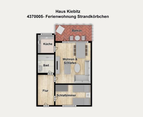 Foto 24 Ferienwohnung Ostfriesland Borkum Haus Kiebitz Ferienwohnung Strandkörbchen (Objekt 24516) Urlaub