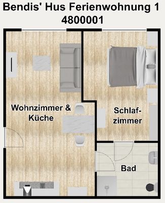 Foto 23 Ferienwohnung Ostfriesland Borkum Bendis' Hus Ferienwohnung 1 (Objekt 66123) Nordsee