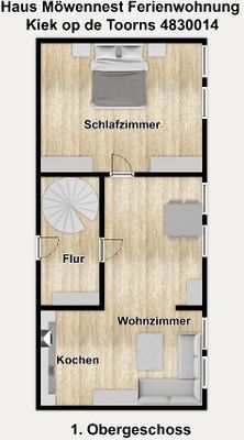 Foto 31 Ferienwohnung Ostfriesland Borkum Haus Mövennest Ferienwohnung Kiek op de Toorns (Objekt 80162) buchen