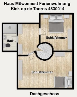 Foto 32 Ferienwohnung Ostfriesland Borkum Haus Mövennest Ferienwohnung Kiek op de Toorns (Objekt 80162) suchen