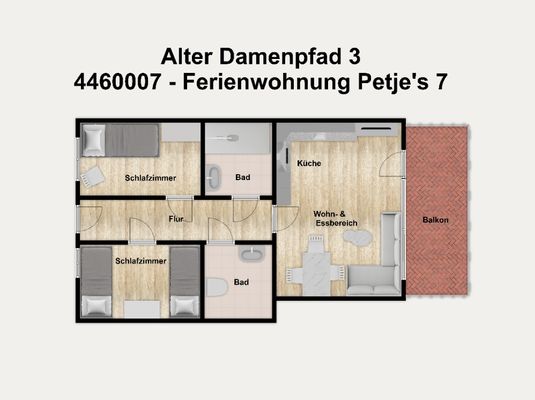 Foto 10 Ferienwohnung Ostfriesland Borkum Alter Damenpfad 3 Ferienwohnung Petje's 7 (Objekt 81573) Reise