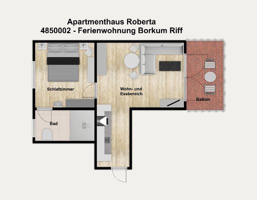 Foto 17 Ferienwohnung Ostfriesland Borkum Apartmenthaus Roberta Ferienwohnung Borkum Riff (Objekt 76969) suchen