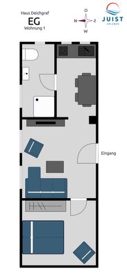 Foto 12 Ferienwohnung Ostfriesland Juist Haus Deichgraf 171 - Wohnung 1 (Objekt 25854) suchen