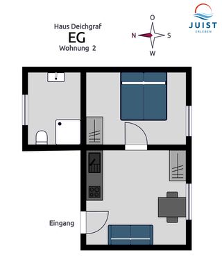 Foto 9 Ferienwohnung Ostfriesland Juist Haus Deichgraf 172 - Wohnung 2 (Objekt 25855) Urlaub