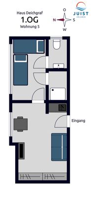 Foto 8 Ferienwohnung Ostfriesland Juist Haus Deichgraf 175 - Wohnung 5 (Objekt 25858) Nordsee