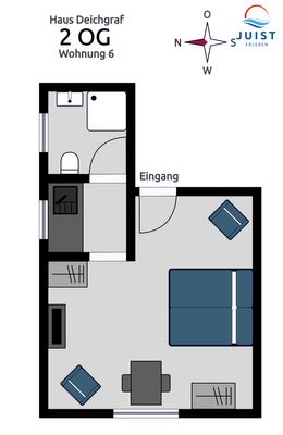 Foto 8 Ferienwohnung Ostfriesland Juist Haus Deichgraf 176 - Wohnung 6 (Objekt 25859) Nordsee