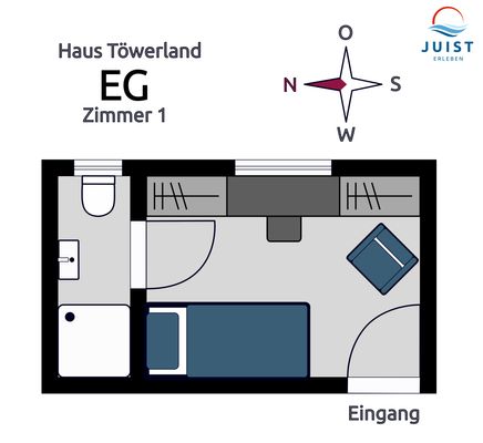 Foto 7 Ferienwohnung Ostfriesland Juist Töwerland Zimmer 1 (Objekt 67247) suchen