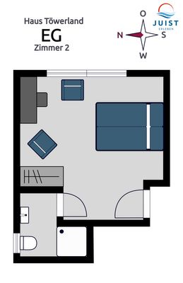 Foto 7 Ferienwohnung Ostfriesland Juist Töwerland Zimmer 2 (Objekt 67248) suchen