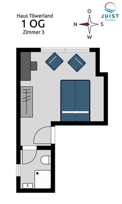 Foto 7 Ferienwohnung Ostfriesland Juist Töwerland Zimmer 3 (Objekt 67249) suchen