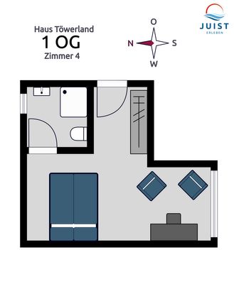 Foto 8 Ferienwohnung Ostfriesland Juist Töwerland Zimmer 4 (Objekt 67250) Nordsee