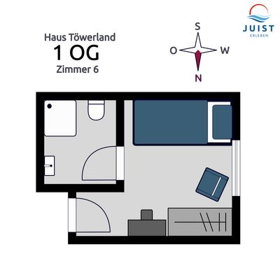 Foto 7 Ferienwohnung Ostfriesland Juist Töwerland Zimmer 6 (Objekt 67252) suchen