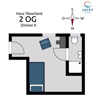 Foto 8 Ferienwohnung Ostfriesland Juist Töwerland Zimmer 8 (Objekt 67254) Nordsee