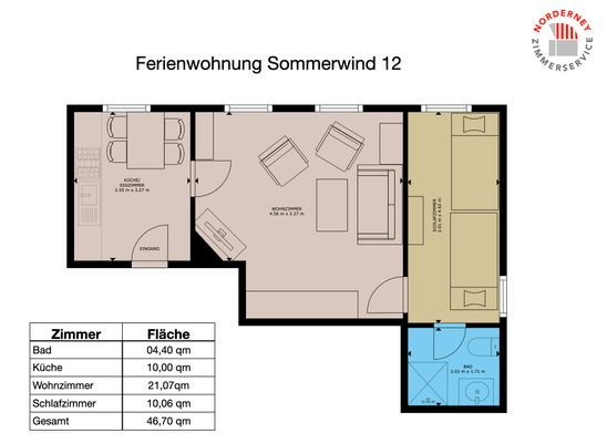 Foto 11 Ferienwohnung Ostfriesland Norderney Sommerwind 12 (Objekt 25089) buchen